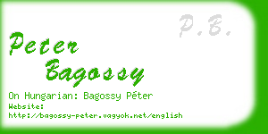 peter bagossy business card